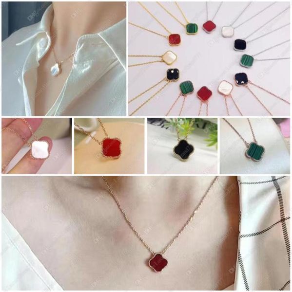 

designer classic 4four leaf clover pendant necklaces motherofpearl stainless steel plated 18k necklace for valentine039s mot2431227, Silver