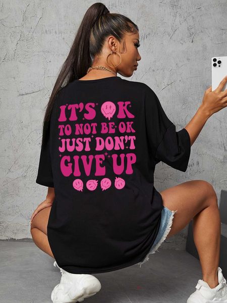 

women's fashion t-shirt expression slogan graphic shoulder, White