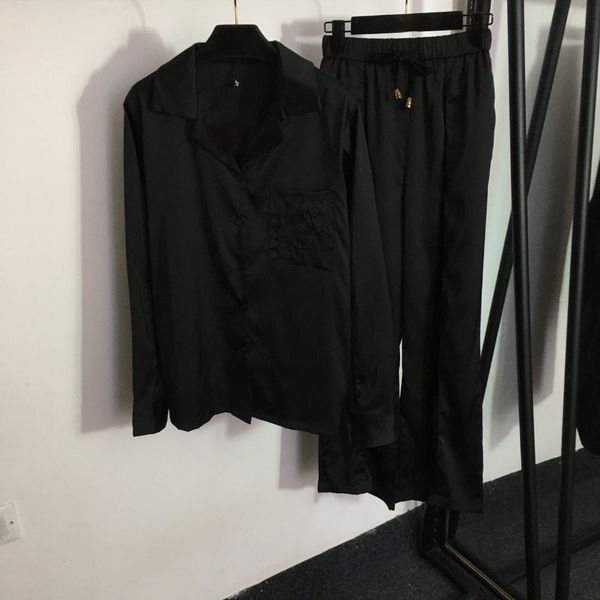 

710 2023 milan style spring summer brand same style two pieces sets long pants lapel neck button empire long sleeve dress meiyi, White