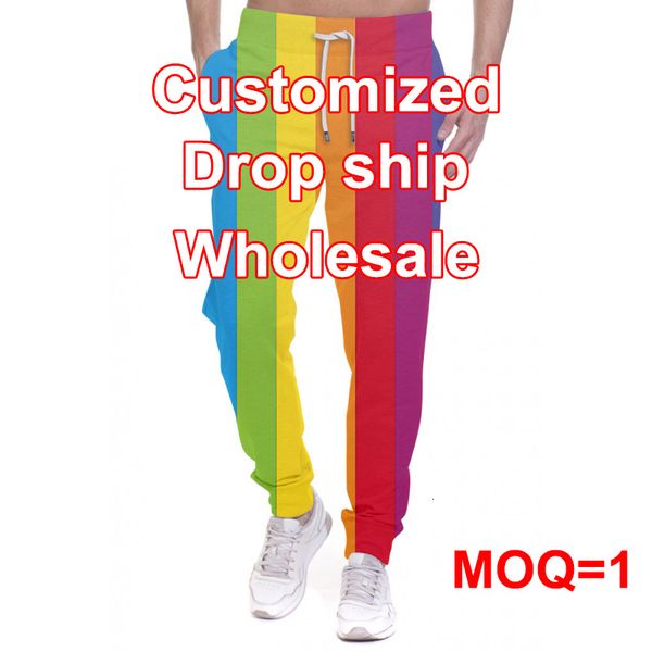 

men's pants custom colorful anime sweatpants men's oversized streetwear sport pants man harajuku joggers male trousers girl women&, Black