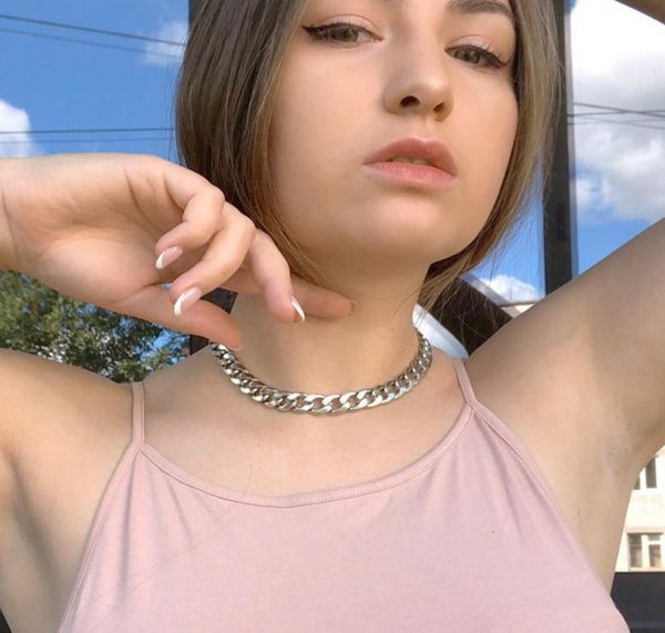 

stainless steel punk choker necklace for women silver color short big thick neck chain chokers necklaces jewelry neckless 2020 px61083681