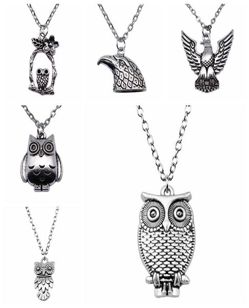 

school gifts 1pcs owl eagle pendant necklace women 435cm chains5256919, Silver