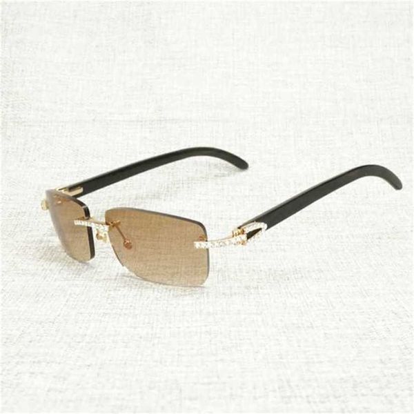 

sunglasses 2023 designer vintage rhinestone black white buffalo horn rimless men wood glasses metal frame shades for outdoor club eyewearkaj, White;black