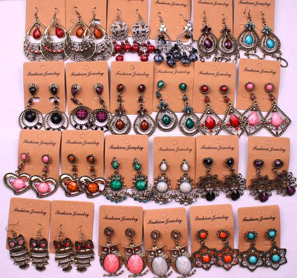 

vintage bohemian ethnic style long tassels earrings for women ladies dangle chandelier earrings fashion jewelry random mixed sty6689001, Silver