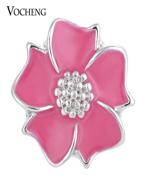 

noosa ginger snaps 4 colors 18mm hand painted flower charms alloy button vocheng vn13267186979