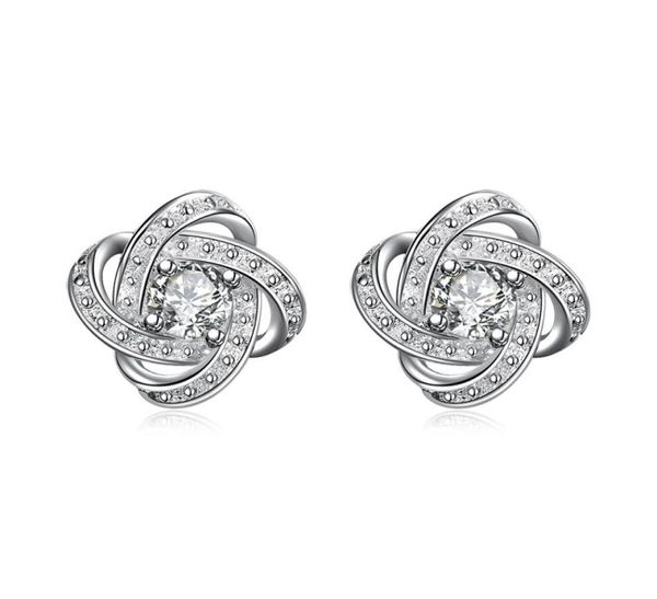 

women039s silver plated surround cubic zirconia ball earrings stud earring2658704, Golden;silver