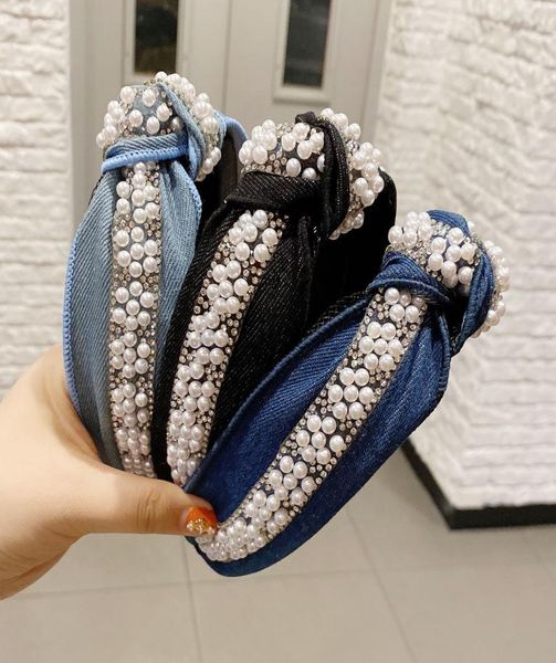 

selling mom039s hair band knotted hair band denim wide edge korean headband hairpin press hair whole autumn and winter3607446, Silver