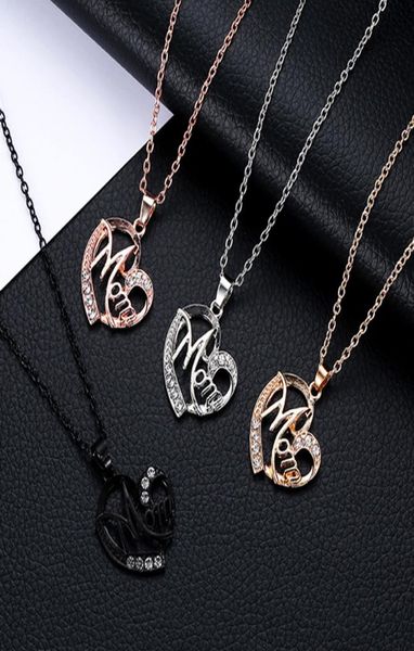 

european and american new creative items selling ladies wild mom love diamond necklace female pendant whole5786352, Silver