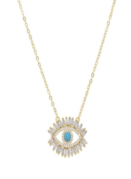 

evil eye necklaces gold blue eyes jewelry simple womens girls drop gold color dainty cz crystal necklace girl lady gift247u2865300, Silver