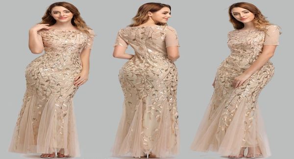 

plus size evening gown mermaid oneck shortsleeved lace applique tulle long party robe party dress2472481, Black
