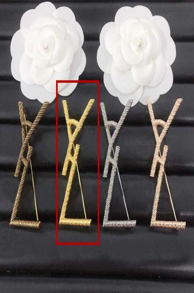 

new luxury charm 18k goldplated designer brooch womens suit pin wedding party jewelry accessories gold and silver can choose high3606864, Gray