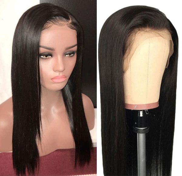

full lace human hair wigs 13x6 straight lace front wig 150 remy 30 inch lace wig brazilian human1206610, Black;brown