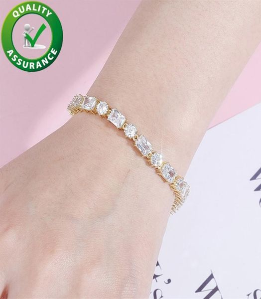 

diamond bracelet iced out tennis chain luxury designer jewelry fashion womens bracelets gold silver bangle hip hop charm rapper ac6811206, Golden;silver