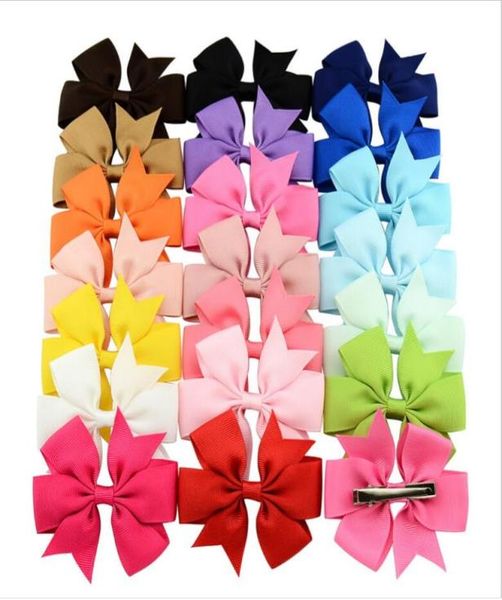 

fashion 3 inch cute boutique hair pin grosgrain ribbon bows hairpins little girl bows hair clips kids headwear accessories new 40 8463363, Slivery;white