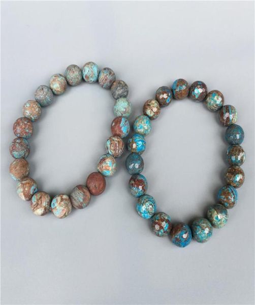 

10mm blue calsilica jasper braceletmatte or polished gemstone whole7012716, Black