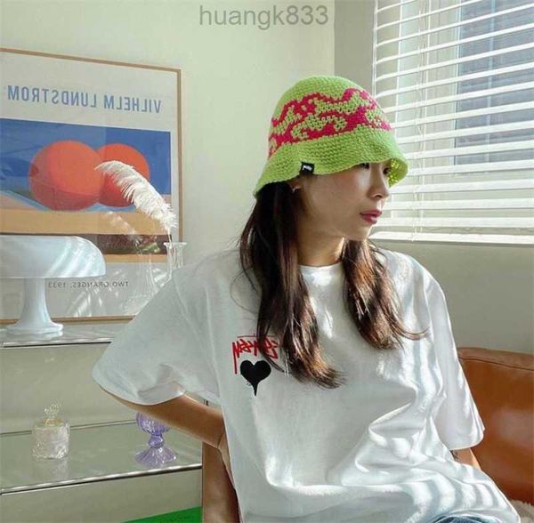 

summer trend men's t-shirt tshirt red heart printed heavyweight short sleeved loose fitting pure cotton t-shirt for both men and women, White;black