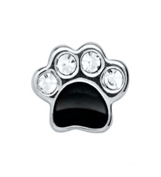 

30pcslot good quality black rhinestone bear paw floating charms for glass living memory lockets1260799, Bronze;silver