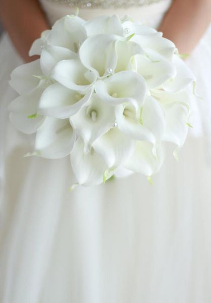 

wedding bride bridesmaid bouquet simulation pu calla wedding bouquet simple holding flowers7818506