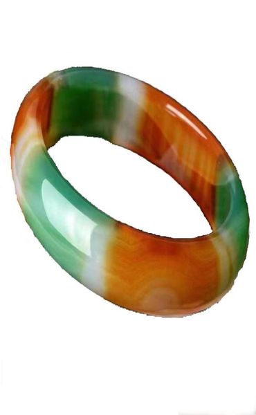 

5663mm natural multicolor chalcedony bangle ship ping01228756348634420, Black