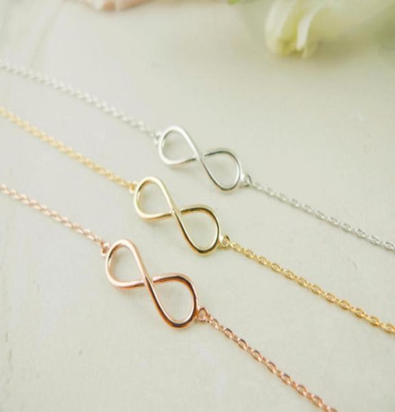

10pcs b018 gold silver unique simple infinity bracelets men cute one direction infinite bracelet number figure 8 eight bracelet7758948, Golden;silver
