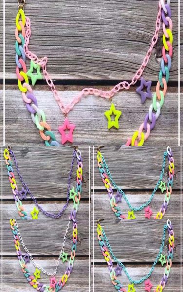 

colorful acrylic pentagram tiaodi tuku girl cute new sweet macaroni pants waist chain1434884, Silver