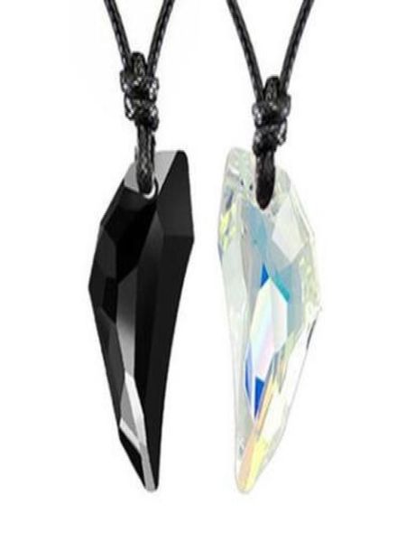 

austrian crystal pendant wolf tooth lovers necklace for men and women 9 colors can choose 2075199, Silver