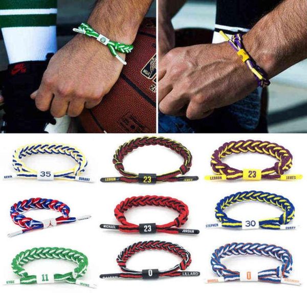 

braided hand rope basketball star bracelet for men sports wristband fashion same woven bracelets men039s bangles8555946, Black