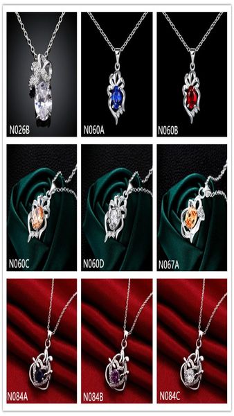 

high grade fashion women039s gemstone 925 silver necklace pendant 10 pieces a lot mixed stylesterling silver pendant nec8045486
