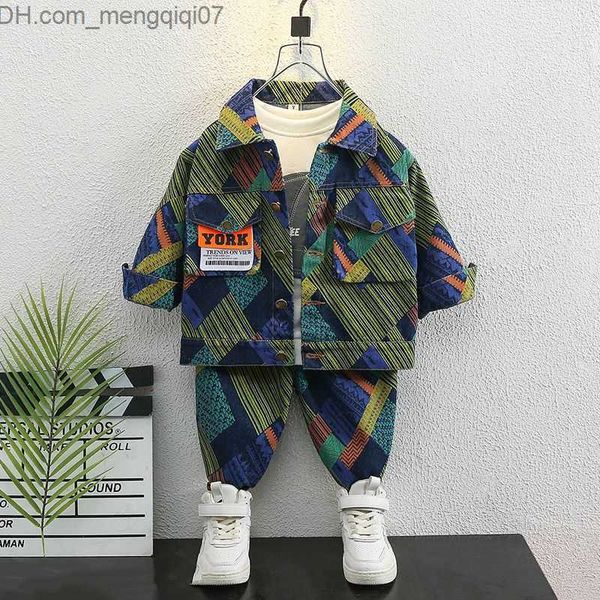 

clothing sets 2-11 year old teenage boy clothing set casual denim two-piece set boy denim jacket+pants two-piece set children's clothin, White