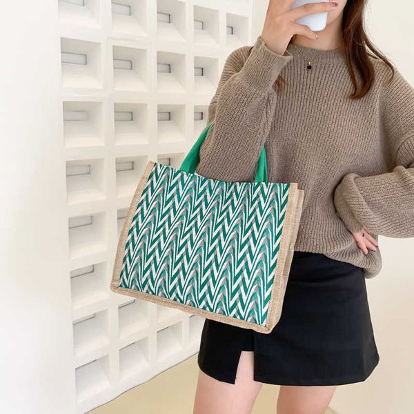 

linen handbag large capacity class bag for women this year's new versatile portable commuter bag one shoulder tote bag trend