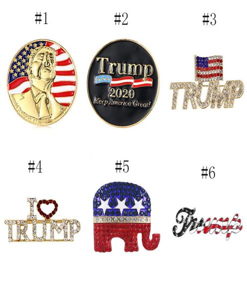 

trump brooch shiny american flag brooch pin commemorative brooch crystal rhinestones brooches lapel pins for 2020 presidential ele5498565, Gray