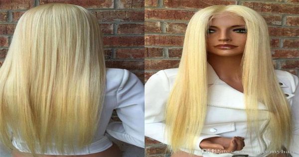 

150 density 613 straight thick no glue full lace human hair wig with baby hair brazilian honey blonde human hair lace front wig c2809061, Black