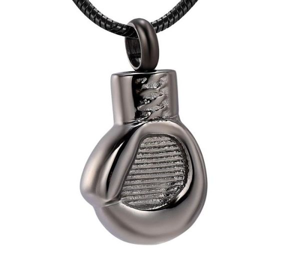 

ijd10523 stainless steel gun color boxing gloves cremation jewelry for ashes men punk urn necklace memorial keepsake ash pendant j9421196, Silver