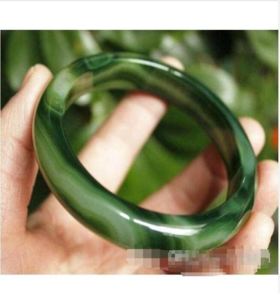 

whole beloved natural beautiful green jade bracelet bangle big size 70mm box1583052, Silver