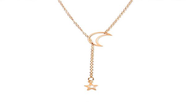 

star moon pendant necklaces gold fashion elegant design pendant chain jewelry alloy collar choker necklace for women girl lady par6317526, Silver