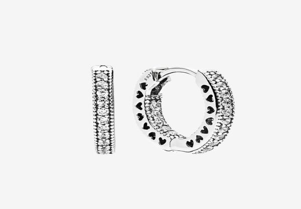 

men women's small circle earring cz diamond summer jewelry for 925 sterling silver pave heart hoop earrings with original box5720219, Golden;silver