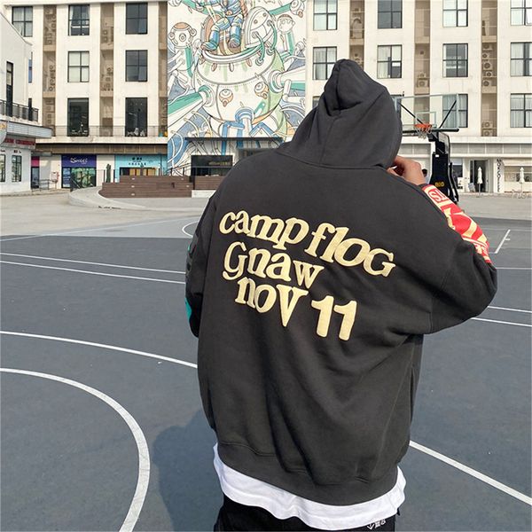 

men's hoodies sweatshirts harajuku weirdo graffiti letter printed hoodies men lucky me i see ghosts hooded sweatshirt 230715, Black