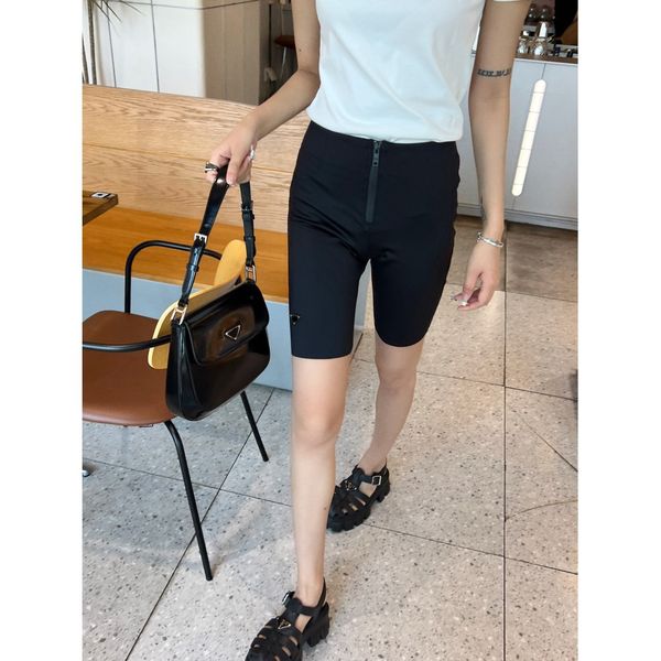 

women's designer pants running short pants high waist tights fitness outfits zipper slim fit exercise pencil pants, Black;white