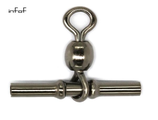 

100pcs 3 way swivels copper fishing cramp sleeve snap stainless cross line swivel sea bass fly ice fishing tackle5307676