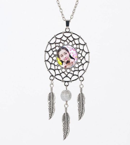 

blank necklaces pendants for sublimation fashion dream catcher feather necklace pendant for women private custom diy gifts wholesa8533984, Silver
