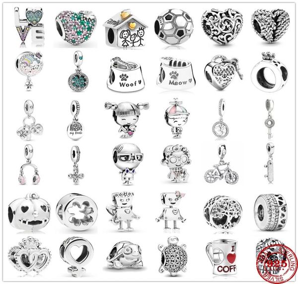 

925 sterling silver sweet home family girl boy bead fit charms silver 925 original bracelet trinket diy women jewelry6350356, Blue;slivery