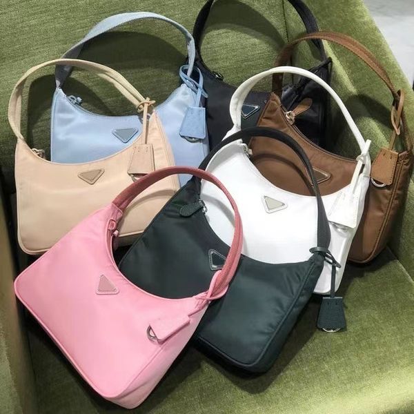 

3piece underarm reedition messenger bag womens crossbody nylon canvas designer bag for woman silver chain beach bag luxury tote handbag prad