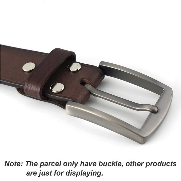 

buckles 1x 40mm metal brushed belt buckle men end bar heel bar single pin half buckle fit for 3739mm belt jeans accessories light black 2307, Slivery;black