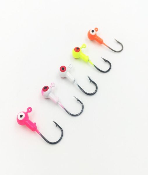

50pcsbag multi colors 35g lead round head jig hook fishing bait fish hook5963449