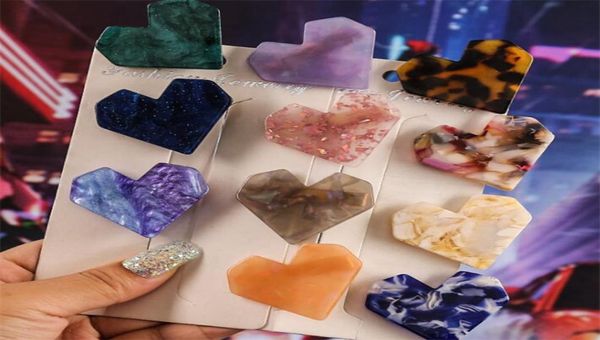 

new fashion acrylic heart shape hair clips for women girl hairpins shiny lovely shell hairgrip hair accessories t4233975137, Golden;silver