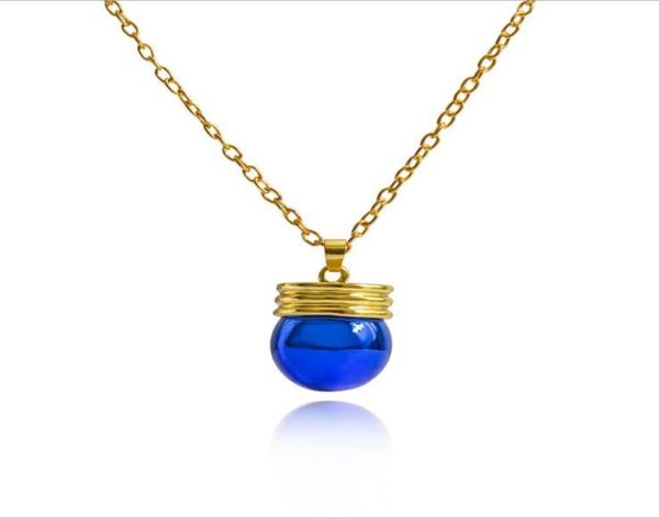 

pendant necklaces anime x kuroro rushirufuru blue necklace long sweater chain christmas gift mijoux7660411, Silver