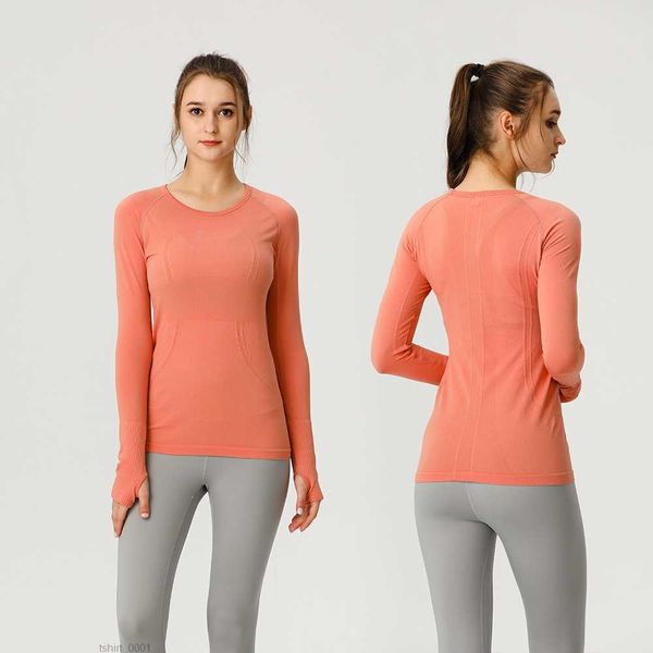 

ll women yoga wear tech ladies sports t-shirts long sleeve outfit moisture wicking knit high elastic fitness workout fashion tees jxkl, White