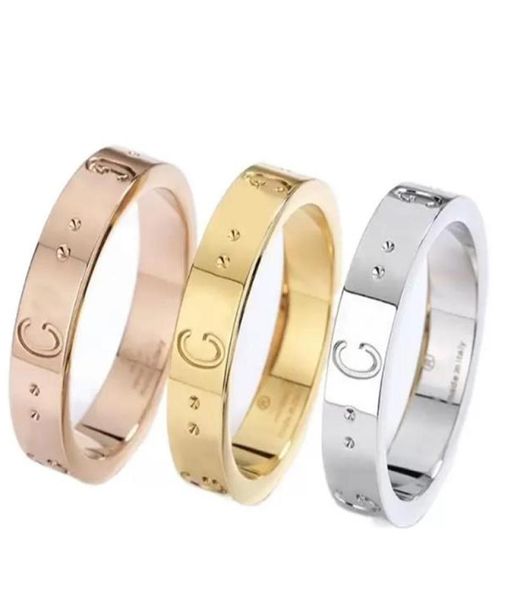 

2022 new womens band rings fashion style ring designer plain rings luxury steel engraved letter g mens women designers jewelry man5839472, Silver