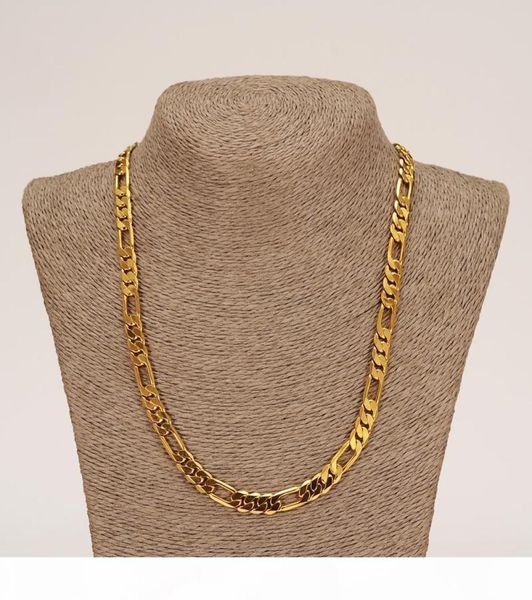 

e whole classic figaro cuban link chain necklace bracelet sets 14k real solid gold filled copper fashion men women 039 s je1164429, Silver