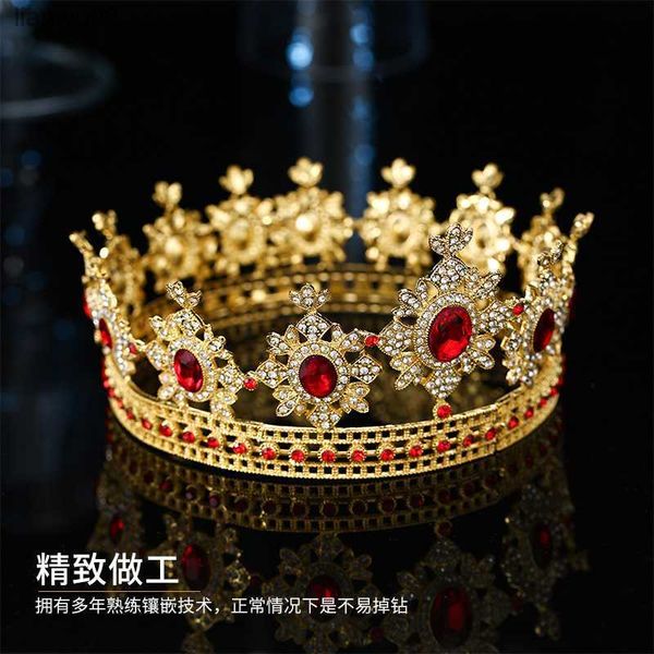 

cross border new round crown simple atmosphere bridal headdress wedding crown jewelry wedding dress accessories performance l230704, White;golden